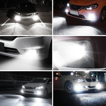 AUXITO 2x LED H8 H9 H11 meglenke 9005 9006 H10 za Volkswagen VW Scirocco Tiguan T5 Polo 6R Touareg Golf MK3 LED Avto Žarnice