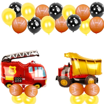 Avto igrače, risanke balon tovornjak gasilsko aluminija folija balon otrok darilo rojstni dan dekoracijo stranka dodatki