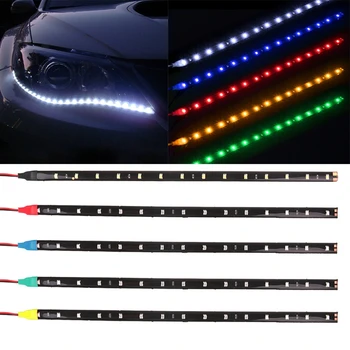 Avto LED Trak Styling Dekorativni Okoljske Svetlobe 30 CM 15 SMD Svetilke Vodotesne LED Prilagodljiva Vzdušje Svetlobni Trak Svetlobe 1210/3528