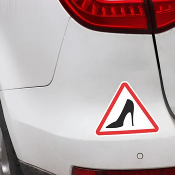Avto Nalepke, Bodite Previdni, Ženski Vozniki Smešno Ženski Windows PVC Nepremočljiva zaščito pred soncem 15 CM* 12.2 cm