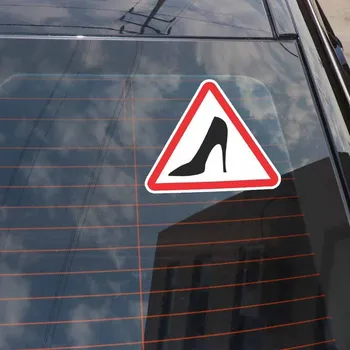 Avto Nalepke, Bodite Previdni, Ženski Vozniki Smešno Ženski Windows PVC Nepremočljiva zaščito pred soncem 15 CM* 12.2 cm