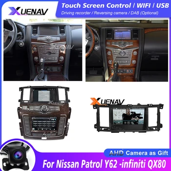 Avto Radio predvajalnik Za Nissan Patrol Y62 -infiniti QX80 2010-2020 Dvojni zaslon avtomobilski stereo sistem večpredstavnostna GPS Navigacijski DVD Predvajalnik