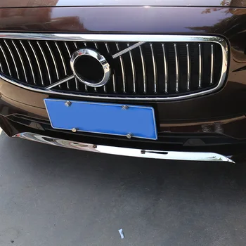 Avto Styling Chrome Nalepke Za Volvo V90 S90 2016 2017 2018 2019 iz nerjavečega jekla Sprednji odbijač ustnice kritje trim trakovi Avto Pribora
