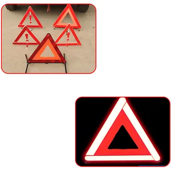 Avto Trikotnik Odsevni Trak Sili Razčlenitev Opozorilni Trikotnik Znak Rdeče Reflektivni Nevarnost Zložljive Auto Dodatki