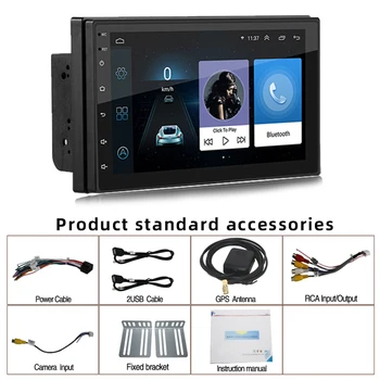 Avtoradio 2 din Android univerzalno 7-palčni GPS navigator multimedijski MP3 MP5 predvajalnik za Vw, Nissan, Toyota pogled od zadaj kamero