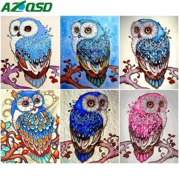 AZQSD Barve Za Številke, Živali, ki se opira Na Platno Handpainted Slikarstvo, Umetnost 40x50cm DIY, Barvanje Z Številkami Sova Doma Dekoracijo