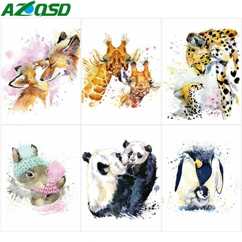 AZQSD Diamond Slikarstvo Žirafa Navzkrižno Šiv Kompleti Sliko Okrasnih Needlework Diamond Vezenje Prodaja Živali Ročno Darilo