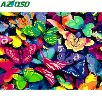 AZQSD Slike Olje, Barvanje Z Številkami Metulj Doma Dekor Darilo Wall Art Needlework Barve Z Številkami Na Platno Živali