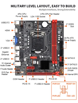 B75 LGA 1155 matična plošča kompletu z Intel Core i5-3570 CPU 2pcs x 4GB 1600MHz DDR3 Namizje Pomnilnika, SATA III, USB 3.0, VGA, HDMI