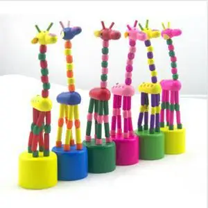 Baby Otroci Lesene Igrače Razvojne Ples Stoji Gugalnik Žirafa Darilo Igrače Multi Color