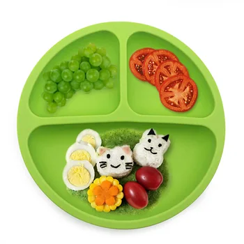 Baby Silikonski Jedilnico Ploščo Toddle Namizna Kuhinja Sadnih Jedi Otrok Hranjenje Večerja Plošče Sklede Jedli Skledo Anti-padel Pladenj