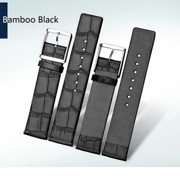 Bambus Pravega Usnja Watchband Za Samsung S3 Meje Huawei Watch 2 Pro Hitro Sprostitev Band Za CK Watch 14/16/18/20/22/24 mm