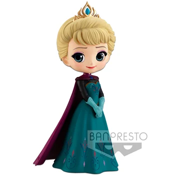 BANDAI 15 cm Qposket Princesa Slika Igrače Poročno Obleko Belle Mulan Ariel Pepelka Elsa Ana Alice Model Lutka Darila za Dekleta