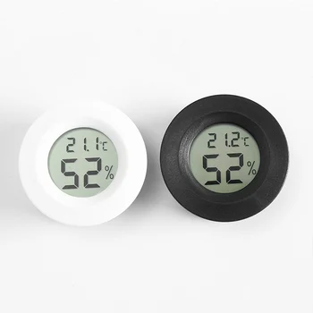 Barometer Higrometer Elektronski Digitalni Temperature ABS 1Pcs Black Doma Termometer Plazilcev Hišnih Dodatki Okroglo Obliko