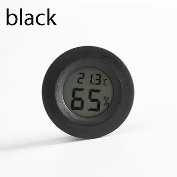 Barometer Higrometer Elektronski Digitalni Temperature ABS 1Pcs Black Doma Termometer Plazilcev Hišnih Dodatki Okroglo Obliko