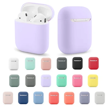 Barva Silikona Za Apple AirPods 1 2 Primera Kritje Za Airpod 1 2 Brezžične Slušalke Zaščitna Primeru Zaščitne Slušalke primerih
