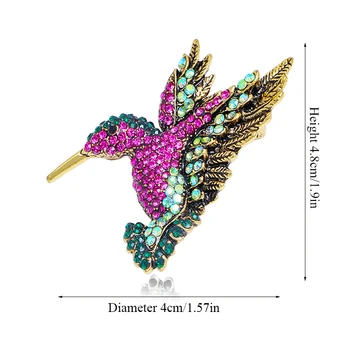 Barvita Nosorogovo Hummingbird Broška Živali Broške za Ženske Koreja Moda Corsage Breastpin Letnik Živali Broška Zatiči Darilo