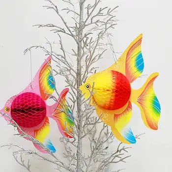 Barvita Papir Satja Papir 3D zlata ribica Tropskih Rib, ki Visi Pod Morjem Tematskih Baby Tuš Stranka DIY Dobave Odlikovanja