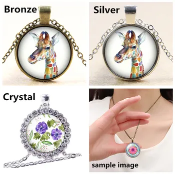 Barvita Življenje drevesa lepoto Krog Glass chrysoprase silver plated/Kristalni obesek ogrlica nakit Darilo
