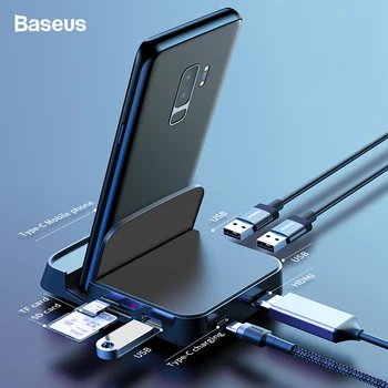 Baseus USB Tip C HUB Razširitveno Postajo Za Samsung S9 S10 Dex Pad Postaje USB-C HDMI Dock Adapter Za Huawei P30 P20 Pro