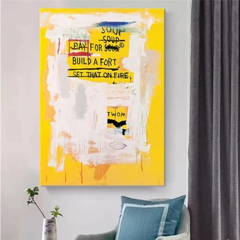 Basquiat Sodobne Umetnosti Plakatov in Fotografij Galerija Stenske Slike , Sodobno Abstraktno umetniško delo Platno Slikarstvo Dnevna Soba Dekor