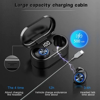 BassPal Brezžični Čepkov Slušalke za v Uho Hrupa Preklic Sport Slušalke Bluetooth 5.0 TWS Touch Kontrole Vodotesne Slušalke