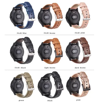 BEAFIRY Pravega Usnja 20 mm 22 mm Watch Band Za Samsung Watch Trak huami amazfit Zapestnica Watchbands Črna, Rjava, Modra, Roza
