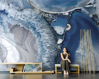 Beibehang po Meri Nordijska ročno poslikano povzetek sodobne marmorja, dnevna soba, TV sliko za ozadje stene papirjev doma dekor
