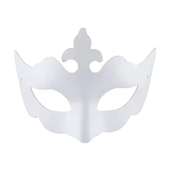 Belo Masko,12Pcs Halloween Polovico Obraza DIY Prazno, Maska Ples Cosplay Stranka Maškarada Papir Masko Dekoracijo