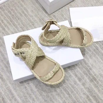 Beseda, s usnjene sandale 2021 nove ženske čevlje poletne tkanine toe platformo pravljice počitnice sandali in natikači