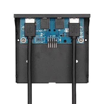 Besegad 2-Port USB 3.0 Sprednji Plošči Disketo Bay Visoke Hitrosti 20 Pin USB Hub Nosilec z HD Audio 3,5 mm Slušalke Mikrofon Vmesnik