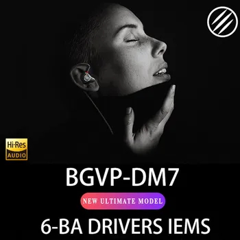 BGVP DM7 6 BA Uravnotežen Armature Vozniki V Uho Spremlja Strokovno Glasbe Hi-fi Slušalke Snemljiv Mmcx Kabel