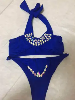 Bikini Diamond Kopalke Kristalno Ženske Kopalke Golih Bikini Brazilski Nosorogovo Plažo push up Bikini 2019 Povoj Biquini