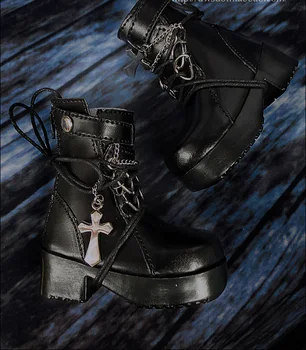 BJD lutka čevlji, primerni za 1-3 1-4 velikost črne čipke-up kratke čevlji lutka dodatki