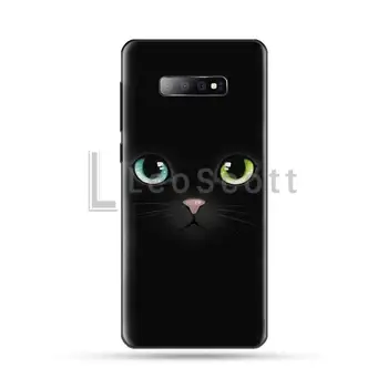 Black Cat Strmel Oči Na Telefon Primeru Za Samsung S6 S7 rob S8 S9 S10 e plus A10 A50 A70 note8 J7 2017