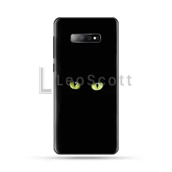 Black Cat Strmel Oči Na Telefon Primeru Za Samsung S6 S7 rob S8 S9 S10 e plus A10 A50 A70 note8 J7 2017