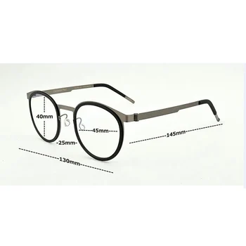 Blagovne znamke očala ženske Design optičnih Očal Okvir Moških kovinski Letnik Krog recept očala za Kratkovidnost računalnik spektakel 9704