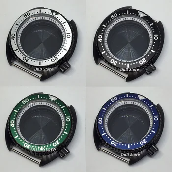 Bliger 45 mm Black PVD Watch Primeru da Japonska NH35 NH36 Gibanje Belo notranjo ploščo Safirno Steklo Usmerjena Vrtljivo Ploščo