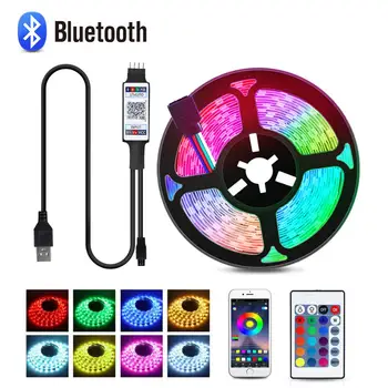 Bluetooth Nadzor Svetlobe LED Strip Diod Cev 5 Smart Lučka SMD5050 RGB Spremenite Barvo Luči Festival Stranka Domov Dekoracijo