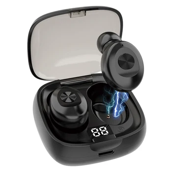 Bluetooth Slušalke Brezžične Slušalke Športne Slušalke Mini Slušalke Stereo Zvok, V Ušesu IPX5 Nepremočljiva TWS 5.0 Moč Zaslon