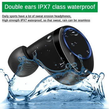 Bluetooth Slušalke TWS Modri Zob 5.0 Dotik Gumb Sport Vodotesno Brezžično V uho Čepkov z Digitalnim prikazom Polnjenje Primeru