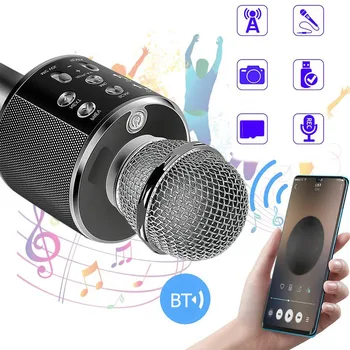 Bluetooth, združljiva KTV Mikrofon Brezžični Mikrofon Professiona Zvočnik Ročni Microfone Igralec Petje Diktafona Mic