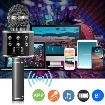 Bluetooth, združljiva KTV Mikrofon Brezžični Mikrofon Professiona Zvočnik Ročni Microfone Igralec Petje Diktafona Mic