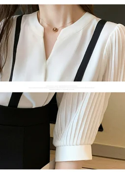 Bluze Femme Vrh Poletje Kratek Rokav Bluzo Ženske Blusas Mujer De Moda 2021 Verano Proti-Vrat Bela Šifon Bluzo Majica Vrhovi E714