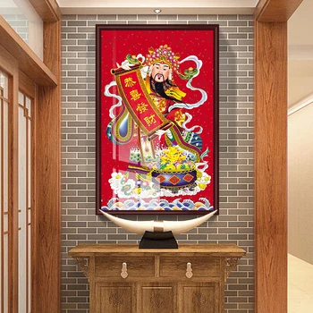 Bog Bogastva, ki Visi Slikarstvo Pet-Način Srečo Bog Guan Gong Wenwu Bog Bogastva, Odpiranje Svetlobe Trgovina Čaščenja Dnevna Soba Vhod
