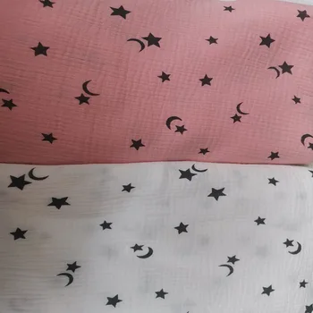 Bombaž, Konoplja, Krep, dvoslojno Gaza Natisnjeni Otrok FabricClothing Tkanine Pene Preja Hlače Pajama Tkanine 100X135cm