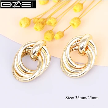 BOSI Kovinski Stud uhani za ženske, modni nakit Zlati uhani 2021 trend korejski boho Geometrijske uhan trgovini Dodatki