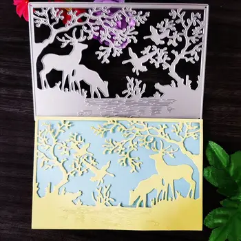 Božič jelena voščilnico Rezanje Kovin Matrice za DIY Scrapbooking Album Papir, Kartice, Dekorativni Obrti Reliefi Die Kosi