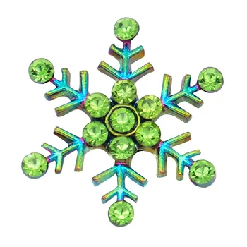 Božič Kristalno snežinka 18 mm Kovinski gumb snap nakit DIY zapestnica KC2277