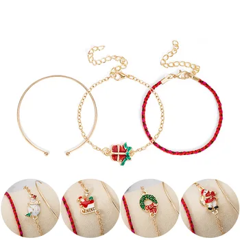 Božič Stilov Zapestnica Za ženske odprte verige zapestnica preprost verige Bangle Nakit 3pcs/set